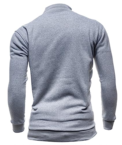 AIEOE Mens Casual Cardigan Warm Slim Fit High Neck Solid Zipper Leisure Jacket3