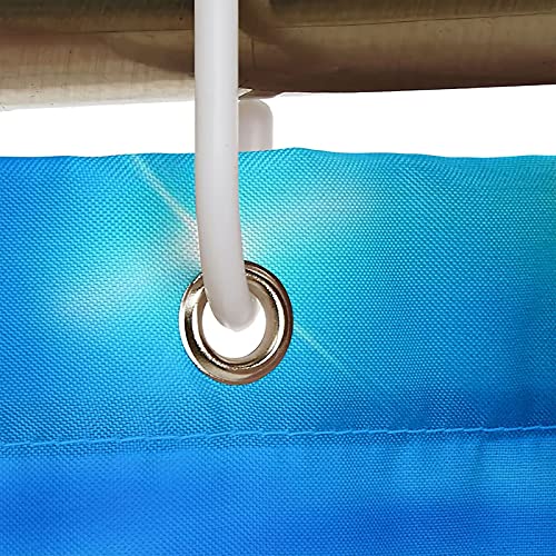 Rideau de douche polyester 180x200cm bleu décor nébuleuse pour salle de bain