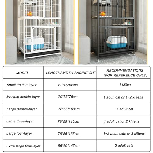 Grande cage pour chats d'intérieur spacieuse avec plateforme de saut multifonctionnelle