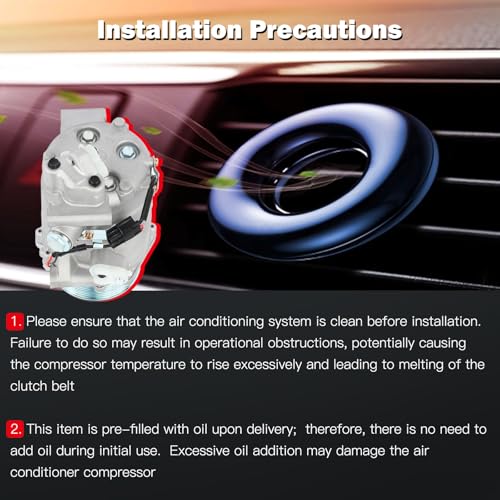 Image of cciyu Air Conditioning Compressor Fit for Acura TSX 2.4L 2009-2014