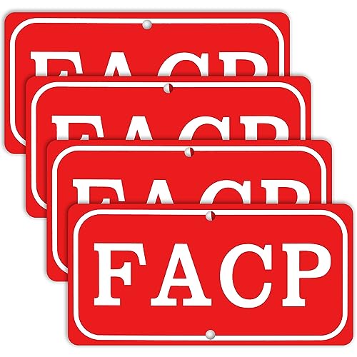 Yaocom 4 Pcs Fire Alarm Control Panel Sign, 6 x 12 Inch Aluminum Reflective FACP Sign, Rustproof...