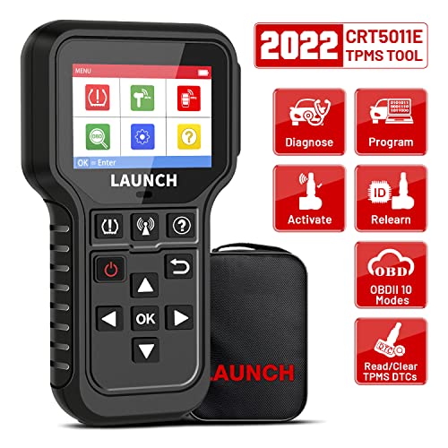 LAUNCH CRT5011E 2022 Newest TPMS Relearn Tool + OBD2 Scanner Code Reader,TPMS Sensor (315+433MHz) Read/Activate/Programming/Relearn/Reset,Key Fob Test,Lifetime Free Update,Tire Pressure Sensor Program