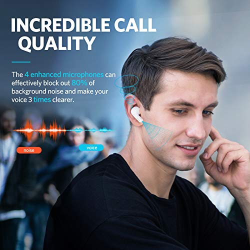 Image of EarFun Wireless Earbuds, [What Hi-Fi Awards] Air Bluetooth In-Ear Headphones with 4 Mics ENC, Sweatshield IPX7 Waterproof, Clear Sound, Deep Bass, Wireless Charge, App Customize EQ, 35H, White