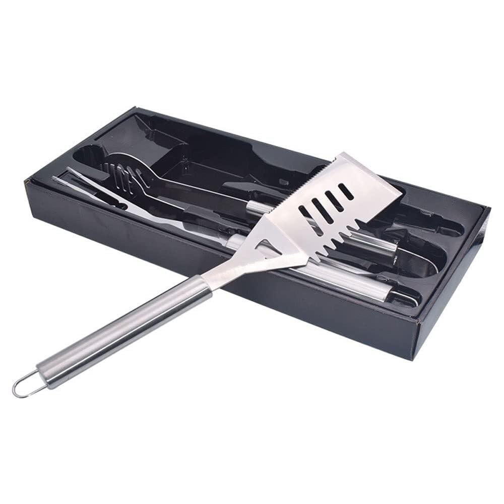 Set di Utensili per Barbecue, spatola in Acciaio Inossidabile, forchetta, Clip, Accessori Resistenti alle Alte Temperature, Attrezzatura per Esterni