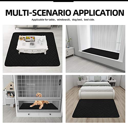 Image of Easy-Going Microfiber 3 Seater Sofa Slipcover L Shape Sectional Couch Cover 42 X 52 Inches Rectangular Chaise Lounge Cover Sofa Cover Furniture Protector For Pets Kids Children Dog Cat(Black /Black)