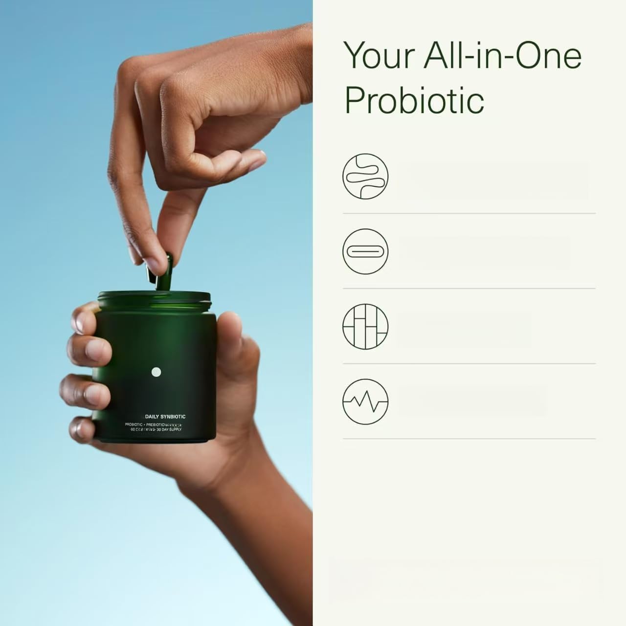 Synbiotique quotidien et prébiotique pour les femmes et les hommes ， adaptés à la digestion, aux voies intestinales, à l'immunité, à la distension abdominale et à la constipation | 60CT,1pcs