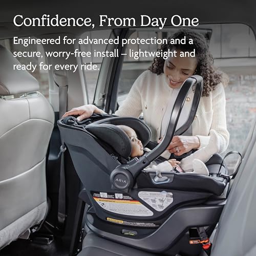 Image of UPPAbaby Aria V2 Lightweight Infant Car Seat - Load Leg + Anti-Rebound Panel - Infant Insert + All-Weather FootCover Included - Direct Stroller Attachment- Ada (Sandstone)