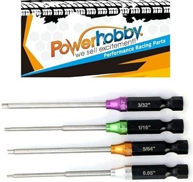 Powerhobby Standard + Metric RC Hex Driver 1/4 Power Tool Tip Set Combo