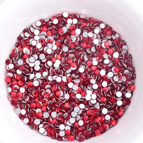 Image of 1440Pieces SS6 /1.9-2mm Flat Back Crystal Rhinestones Round Gems for Nail Art,Lt.siam