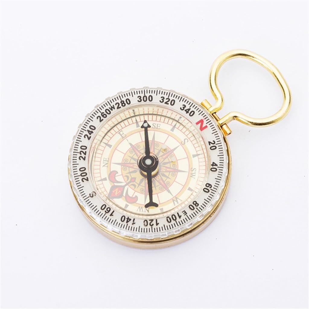 Copper Compass Pocket Watch Glow-in-The-Dark Keychain Compass Essential for Outdoor Sports