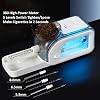 Transparent Electric Cigarette Rolling Machine Cigarette Injector with Automatic Tobacco Roller Maker Equipped with Breathing Light 3 in 1 for Size of 5.5mm/6.5mm/8.0mm (White, One Size)