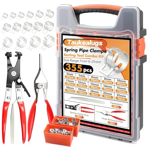 Image of Spring Hose Clamps Kit with Plier & Hose Removal Tool,355Pcs