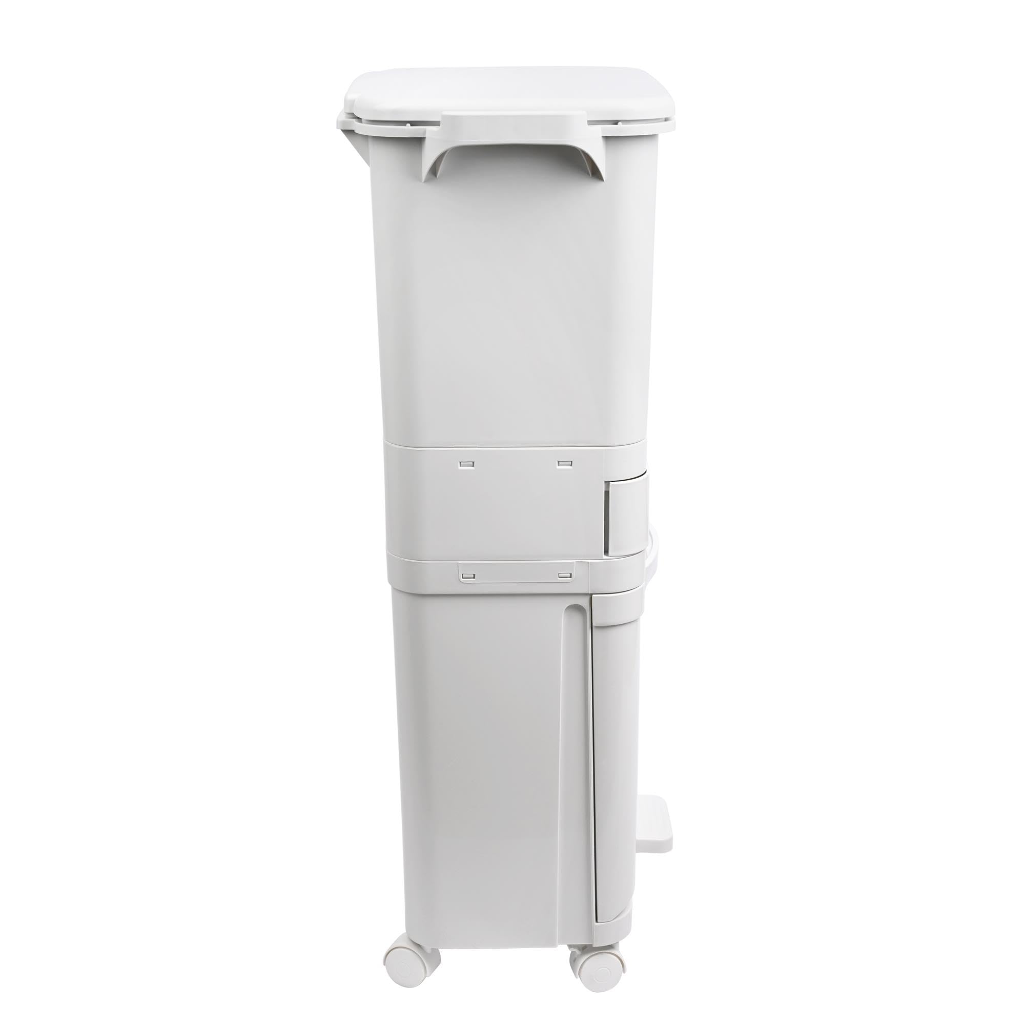 Poubelle de recyclage à tri sélectif 42 L triple compartiment avec pédale roulettes poignée