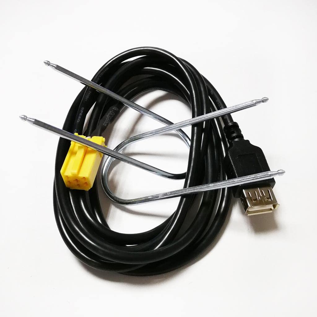 Enakshi Mini ISO 6-Pins Connector with USB Adpater Cable for Alfa Romeo Fiat Grande Punto|Package Includes:1 Piece AUX input Connector-image-34