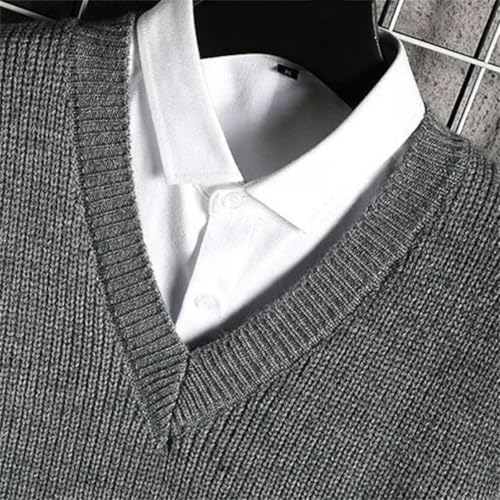 Dcvmvmn Men V Neck Vest Knitted Sweaters Business Sleeveless Waistcoat3