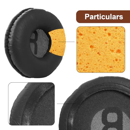 Tune 600 Ear Pads Replacement Ear Cushions Compatible with JBL Tune 600BTNC T500BT T510BT Tune 500 T450BT JR300 JR300BT Headphones High-Density Memory Foam Earpads Earmuffs Ear Cups Cover - Black - Thumbnail 4