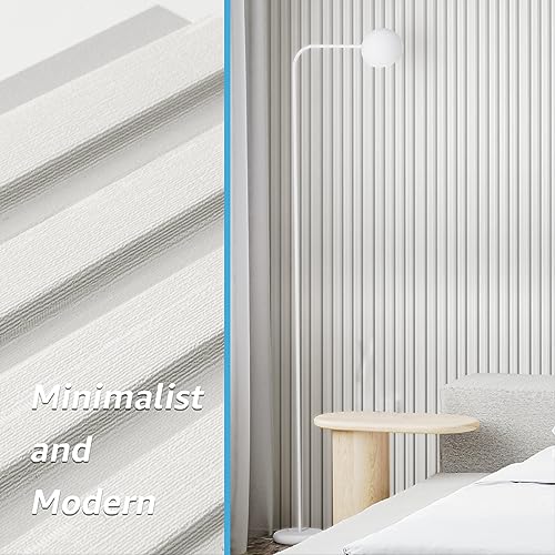 Image of Art3d 96 x 6 Inch WPC 3D Wood Textured Slat Wall Panels, 8-Pack, Off-White