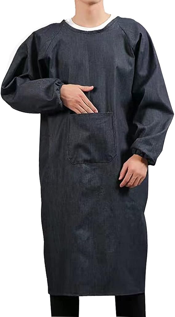 Amazon Co Jp Sherelly 割烹着 メンズ かっぽう着 エプロン デニム ワークエプロン 男性用 かっぽうぎ 作業着 ゆったり 仕事用 ガーデニング 料理教室 大きいサイズ ホーム キッチン