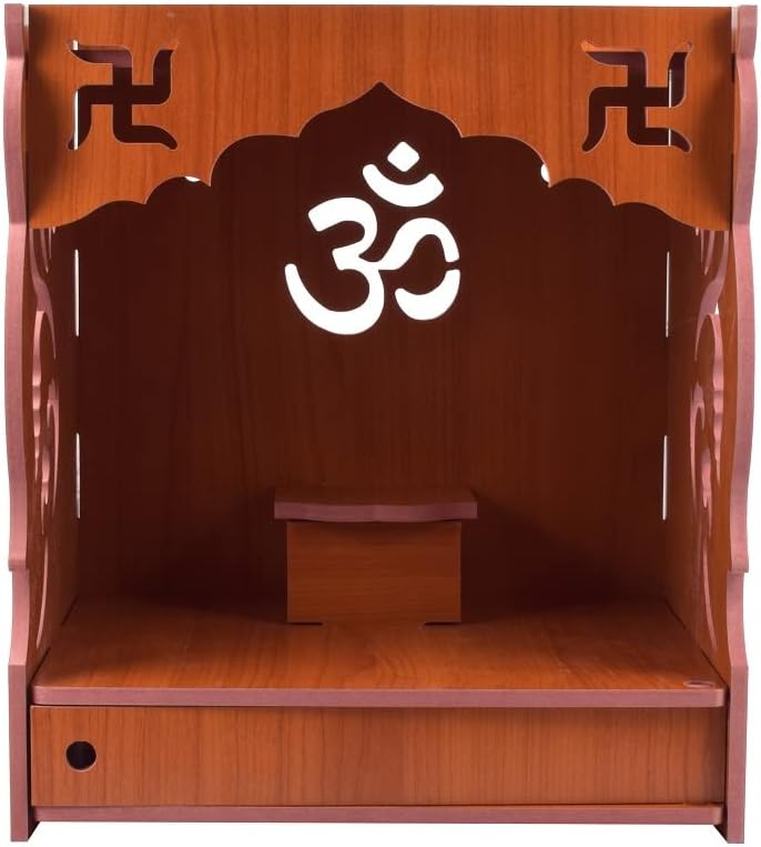 MDF Wooden Door Mandir for Worship | Compact Temple for Home & Festive Decor (525)