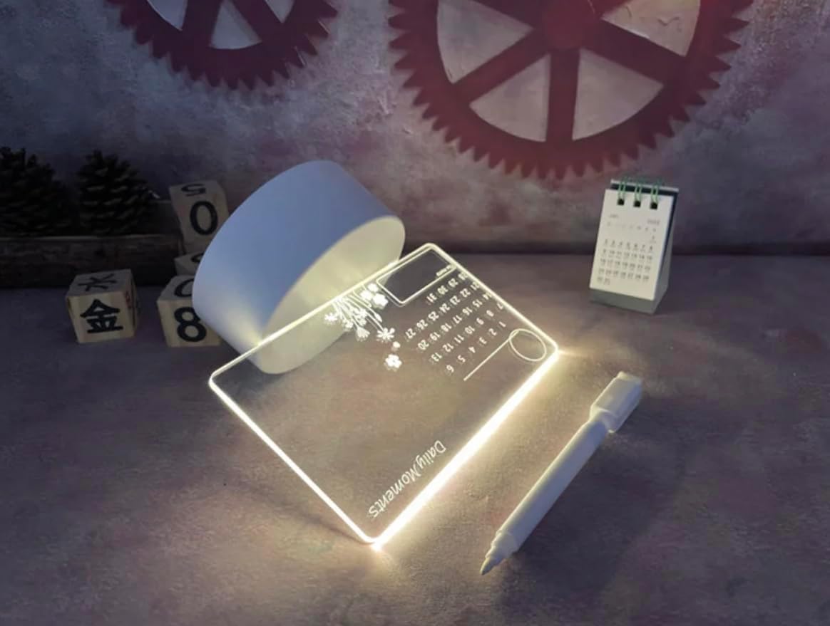 LED Message Board with Pen/Stand,Acrylic Dry Erase Board,Art Creative