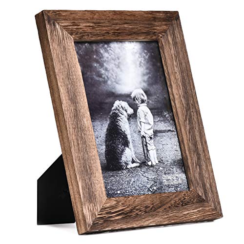 Yaetm-5X7 Picture Frame, Natural Solid Wood Photo Frame Display For Tabletop And Wall High Definition Glass Carbonized Black(2 Pack) #TOP1