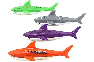 ZHFUYS - 4 Pack Diving Torpedo Shark Toys - Underwater Swimming Throwing...