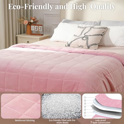 Image of Topblan Sherpa Fleece Weighted Blanket for Adults, 15lbs 60 x 80 Queen Size