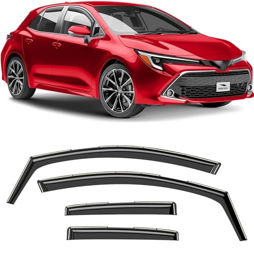 Voron Glass in-Channel Extra Durable Rain Guards for Toyota Corolla 2020-2026 Hatchback, Window Deflectors, Vent Window Visors, 4 Pieces - 200591
