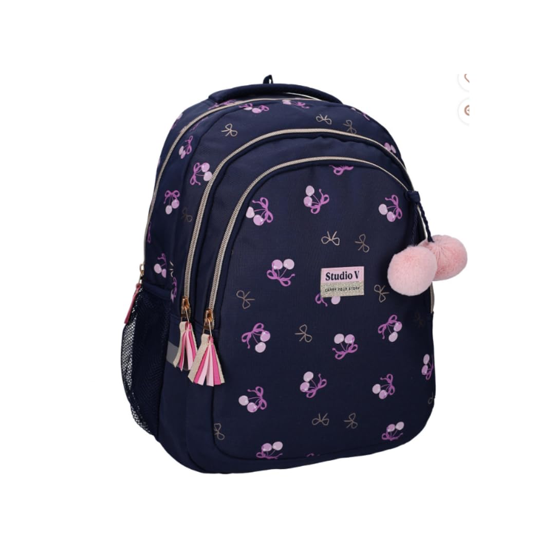 mybagstory | Sac à Dos | Motif Cerises | Bleu 44cm