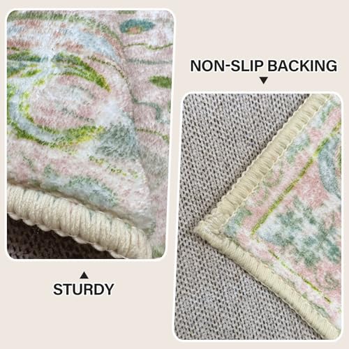 Tapete decorativo boho 5x7 rosa lavado miniatura 5