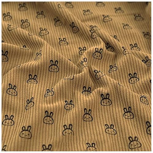 Tissu velours côtelé imprimé jaune pour décoration couture vêtement