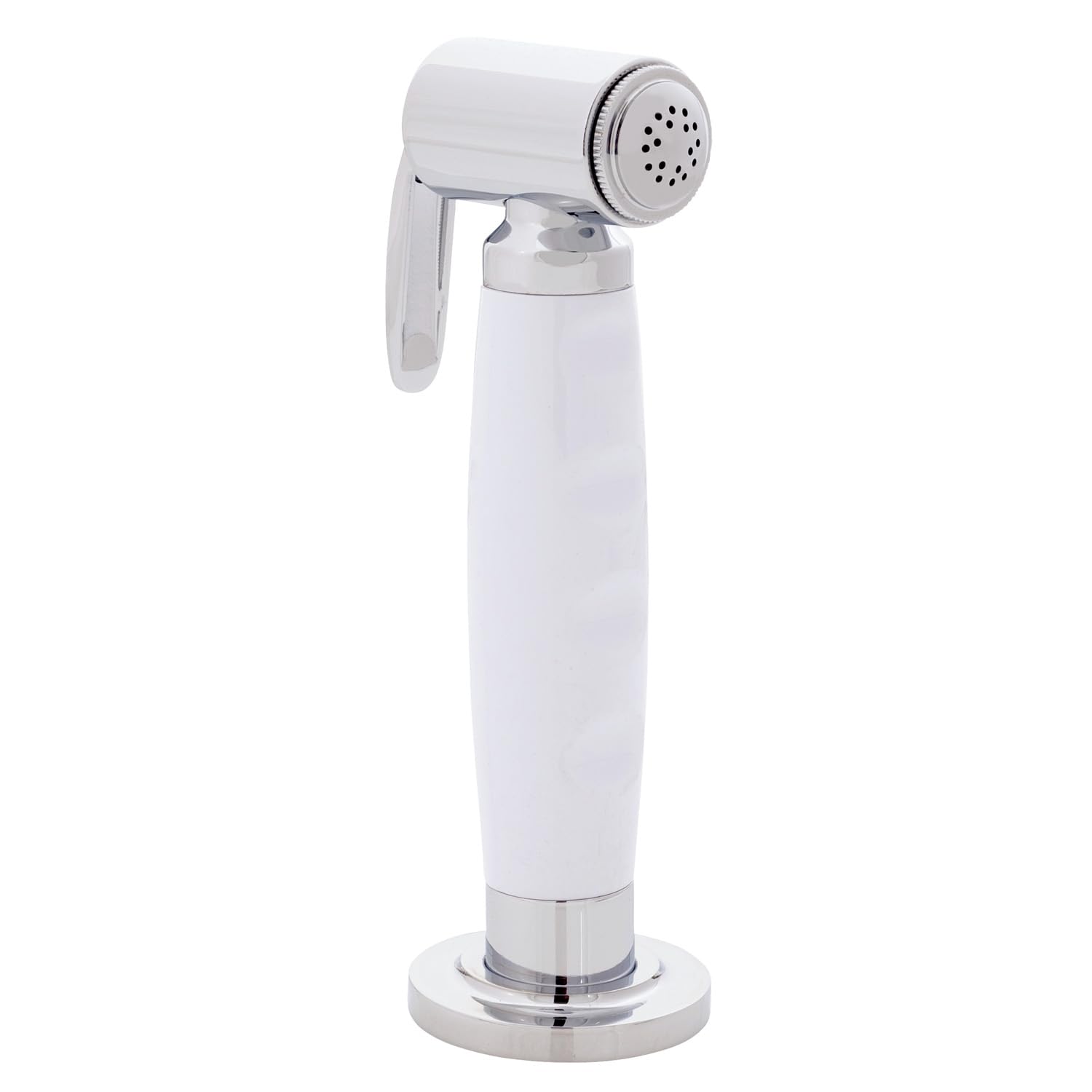 Ambassador Marine Deck-Mount Sprayer- Hammer-Head Artic White Sprayer, 6' Stainless Steel Hose, Elite Holder - 134-0044-AW-W