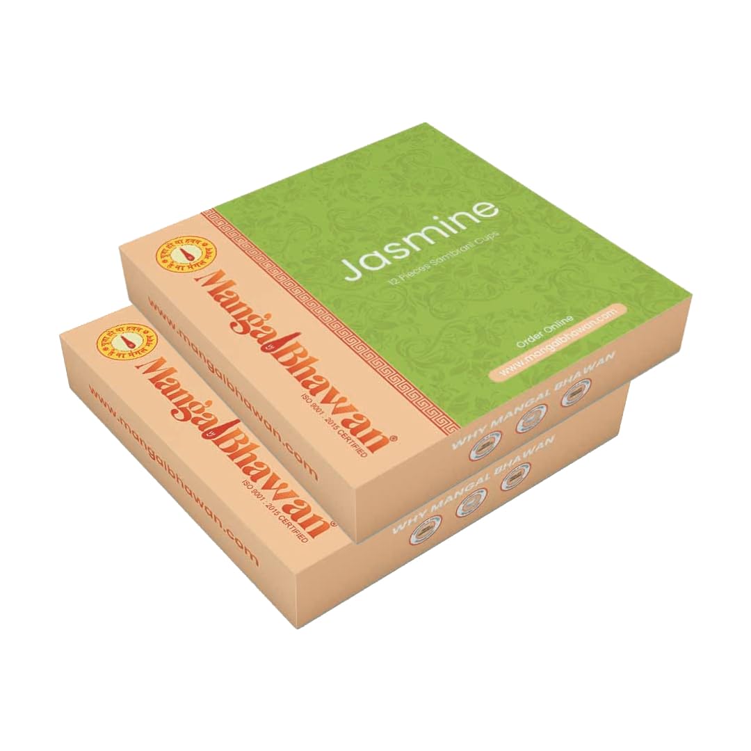 Mangal Bhawan Original Jasmine Havan Dhoop Cups | 24 Pieces | Organic Sambrani Cups for Puja, Festivals, Meditation, and Aromatherapy-image-26