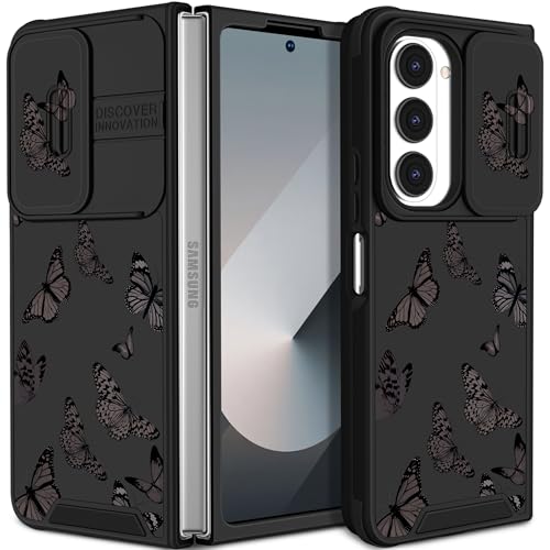 Coque Samsung Z Fold 6 antichoc [2en1] avec support anneau papillon