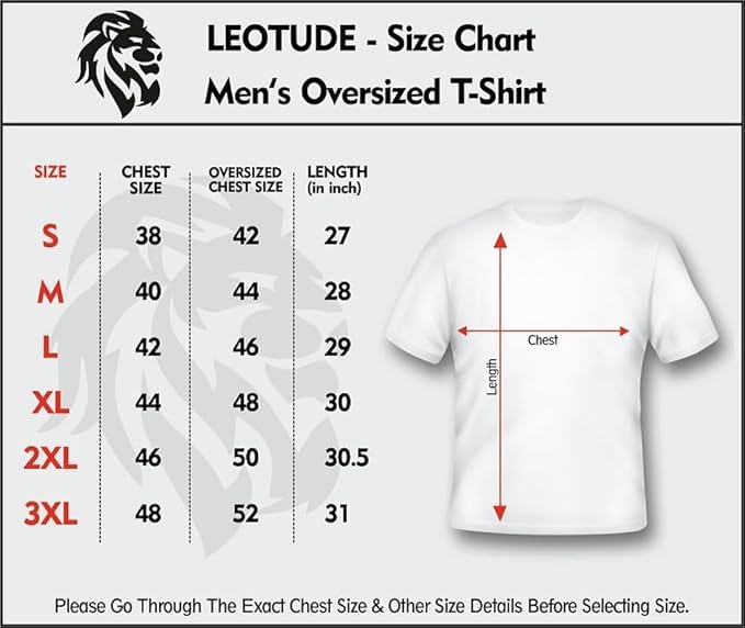Image of LEOTUDE Men's Oversized T-Shirt | Cotton Blend | Half Sleeve | Crew Neck | Printed | Orange