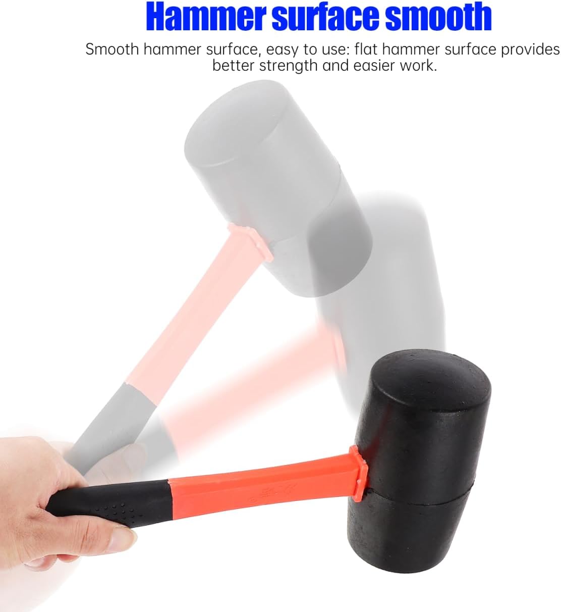 Angoily Mallet Hammer with Fiberglass Handle Non-Slip Rubber Mallet for Tile Installation Flooring Woodworking and Crafts Shock-Resistant Grip for Comfortable Use 13.58 Inch