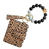 Minkissy Armband Keychain Schlüssel Ring Silikon Perlen Armreif Ketten Tragbare Auto Schlüssel Ring Halter mit Quaste Geschenk Schlüsselring Armband Für Frauen Mädchen