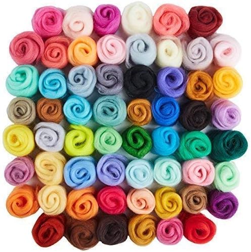 60 Colors Wool Roving - Felting Wool - Yarn Roving - Roving Wool - Needle Felting Wool - Fibre Wool - Discovering DIY
