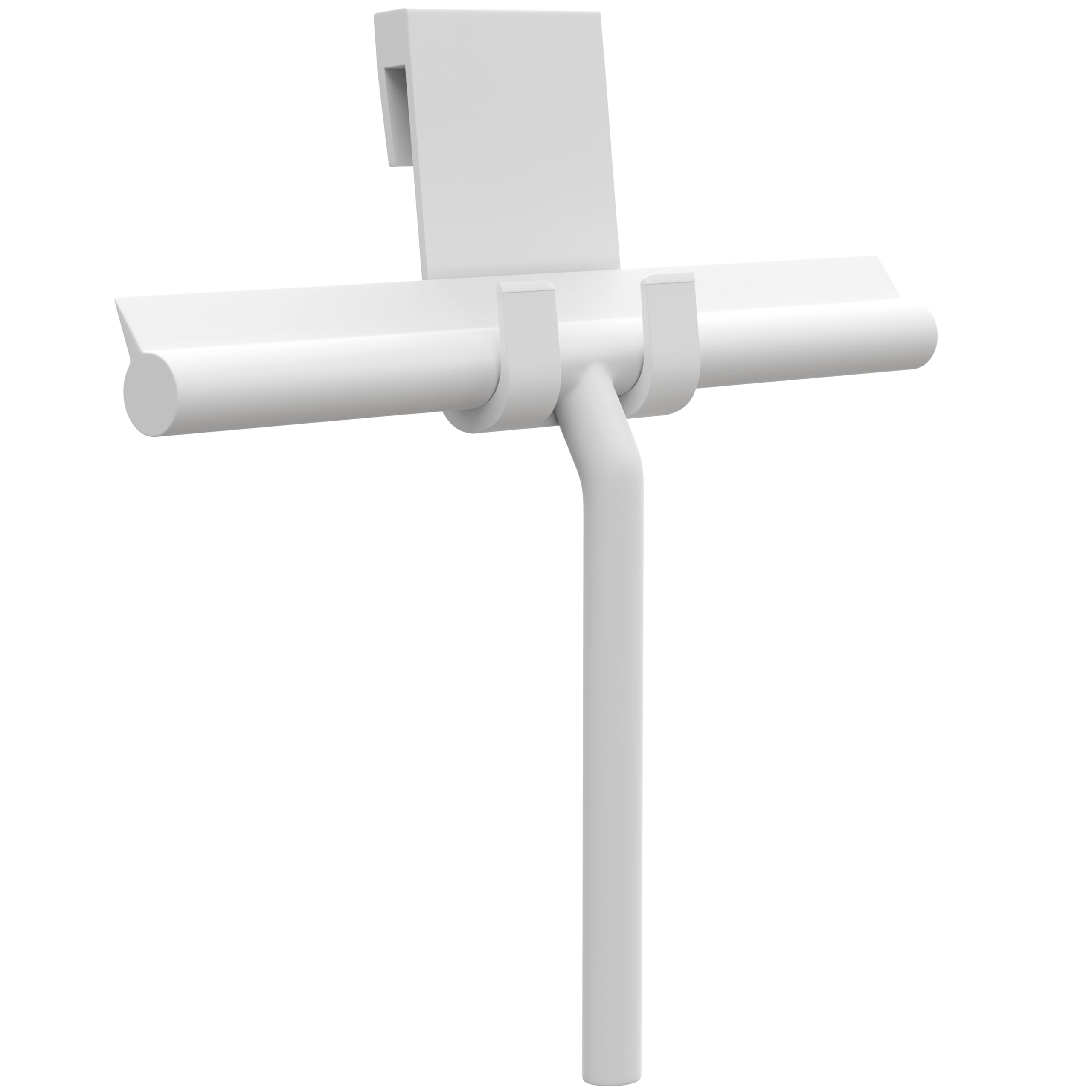 Silikonowa Ściągaczka Prysznicowa z Uchwytem (24cm) – Rdzeń ze Stali Nierdzewnej, Antyślizgowa ściągaczka do prysznica do Łazienki, Luster, Okien, Drzwi, Płytek, Samochodu (Biały)