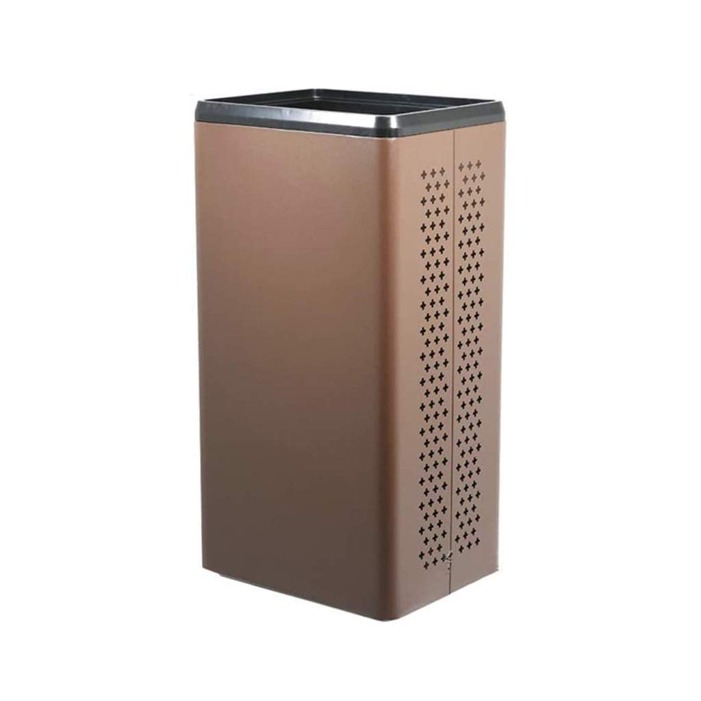 MOBYGKFY Umbrella Stand Iron Hollow Engraving Design Ventilation Bottom Mat Brown