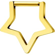 G23 Titanium 16G Septum Ring Star Daith Helix Tragus Cartilage Earring Piercing Jewelry for Women Nose Rings Septum Jewelry 8mm
