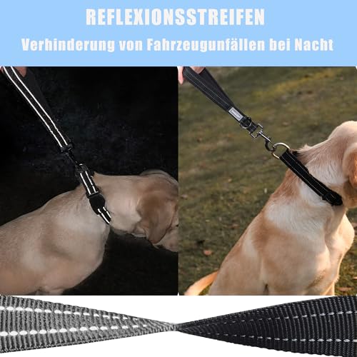 Kurzführer Hund 30cm, Hundeleine kurz mit Metallclip und Weiche Polsterung, Reflektierend Nylon Hundeleine Geeignet für Mittlere Große Hunde(Orange,S)
