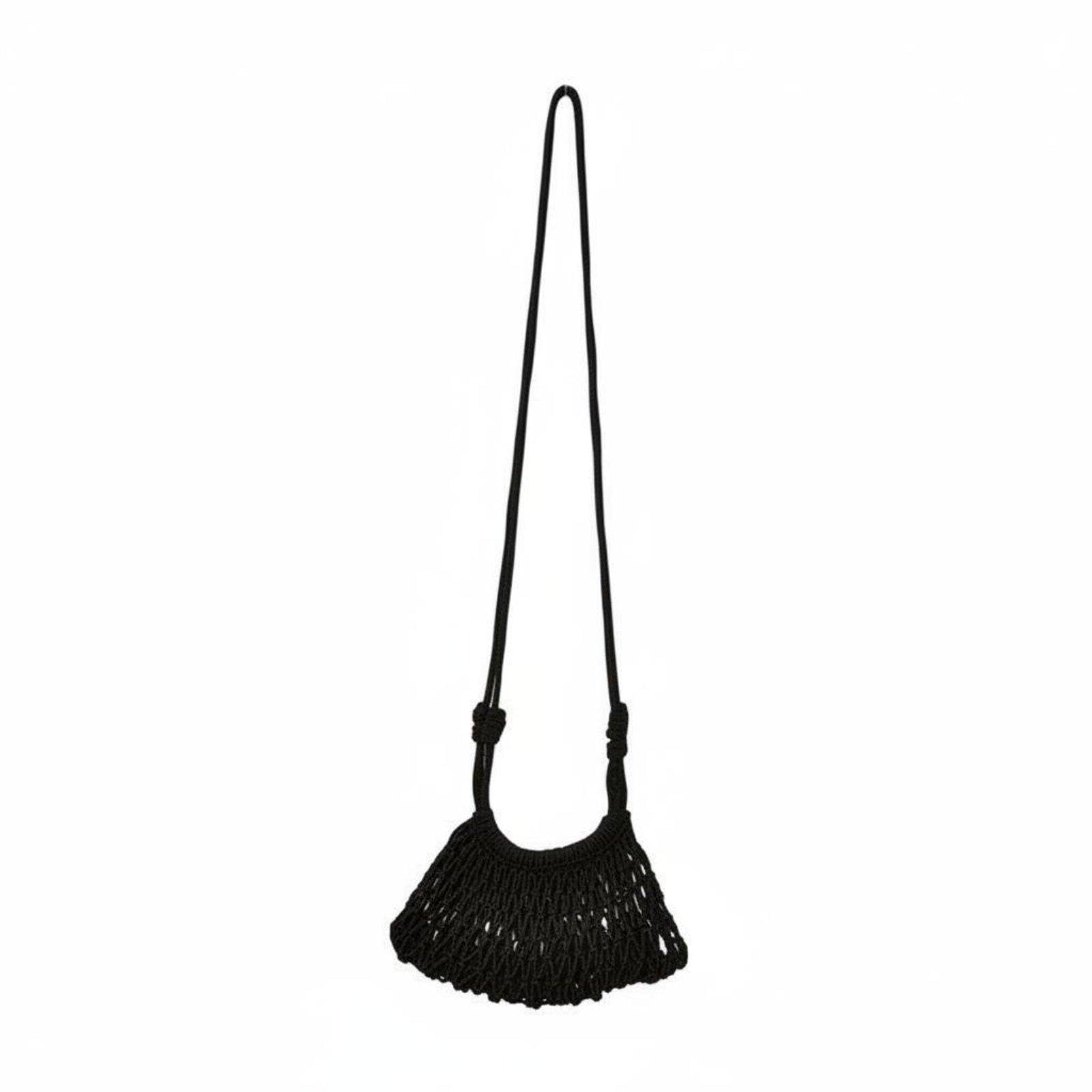 Hollow Net Bag Beach Resort Aesthetic Woven Phone Unfastened Bag Mesh Design Summer Straw Purse for Holiday, Travel Black|Clothing Shoes & Accessories| Womens Handbags & Bags-image-30