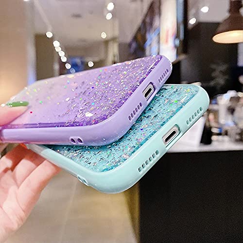 Image of VONZEE Case Compatible with Samsung Galaxy A50 /A50s /A30s, Non Moving Glitter Cover for Girls & Women Soft TPU (Mint Green)