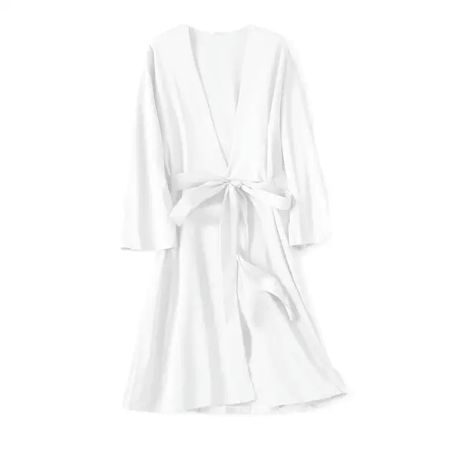MdybF Szlafrok Damska Satyna Bielizna Bielizna Sleepwear Prezent Ślubny Casual Szlafrok Nocna