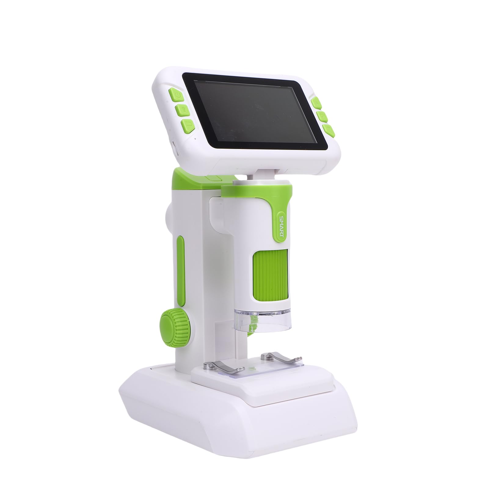 Fockety Microscopio Portatile, Microscopio Digitale HD 1080P da 4 Pollici con Zoom da 100X a 1600X per Bambini, Portatile per Bambini con 6 Luci LED Regolabili e Vetrini Pre-preparati per la Scienza