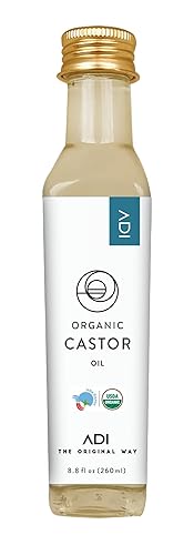 Adi Aceite de ricino orgánico prensado en frío 34 onzas líquidas 34fl oz certificado orgánico USDA hidratante natural para la piel aceite nutritivo
