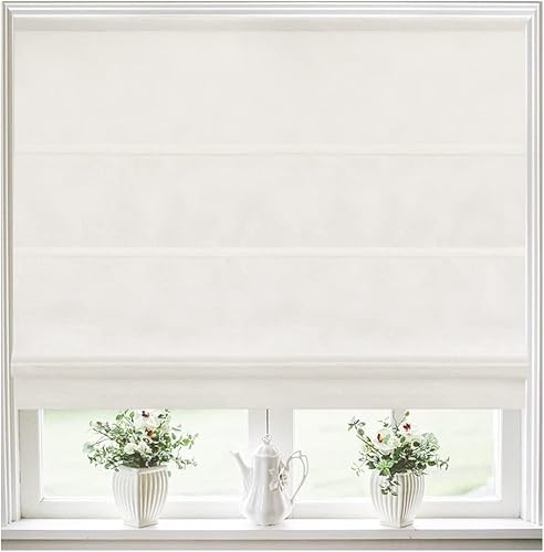 Vista 24 de Sunbox Persianas romanas sin cordón, de tela para oscurecer la habitación, persianas romanas para ventanas, puertas, puertas francesas, ventanas