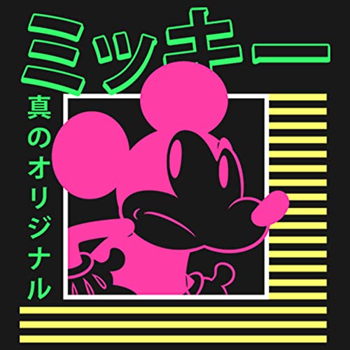 Disney Mickey Mouse Vintage Kanji Neon Portrait Girls Standard T-Shirt2