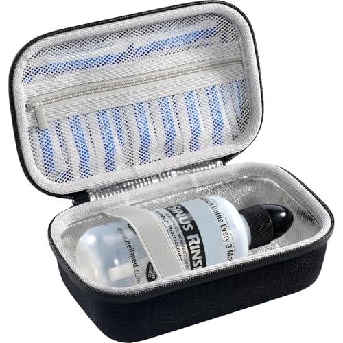 Procase Estuche De Viaje para Paquetes De Enjuague Nasal NeilMed, Bolsa Portátil para Neti Pot Maoever, Estuche para Botella Y Paquetes De Sal para Lavado Nasal - Negro